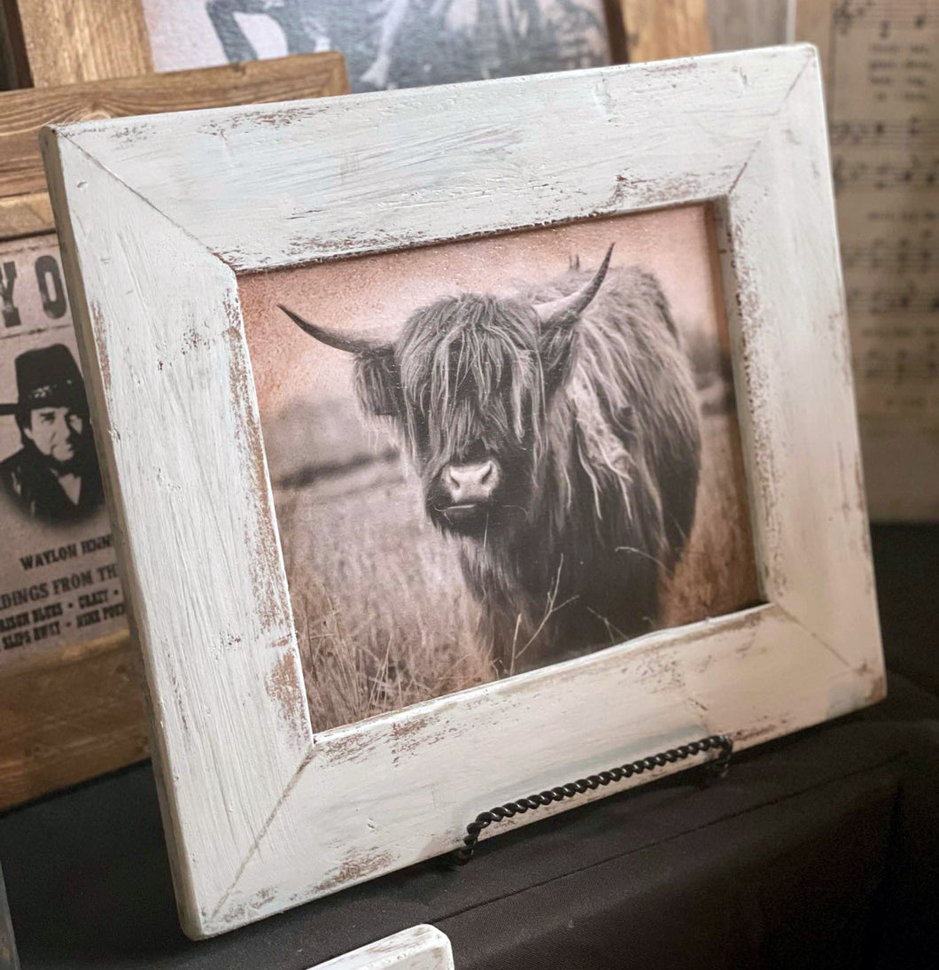 Highland Cow Framed Vintage Picture